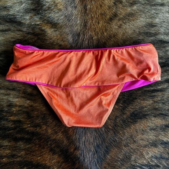Becca Pink And Orange Cutout Hipster Two Piece Bikini - Picture 5 of 12